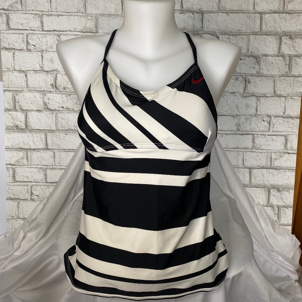 Nike Tankini Top Black & White Size Medium